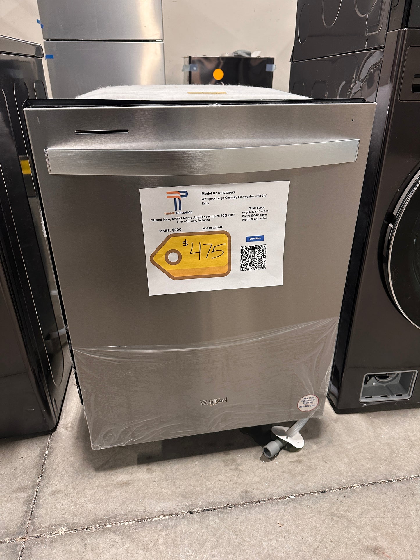NEW TOP CONTROL STAINLESS STEEL TUB DISHWASHER MODEL:WDT750SAKZ DSW11647
