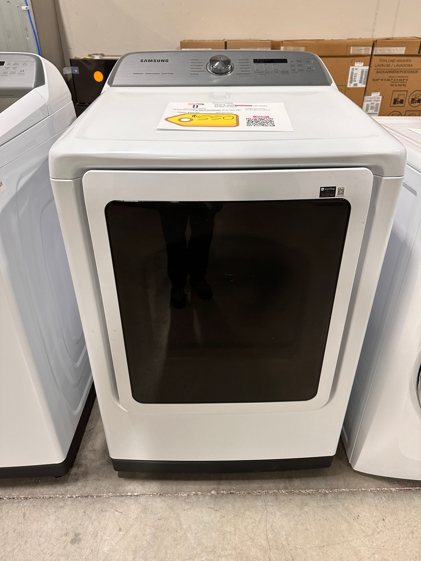 NEW SAMSUNG SMART ELECTRIC DRYER MODEL:DVE55CG7100WA3 DRY12520