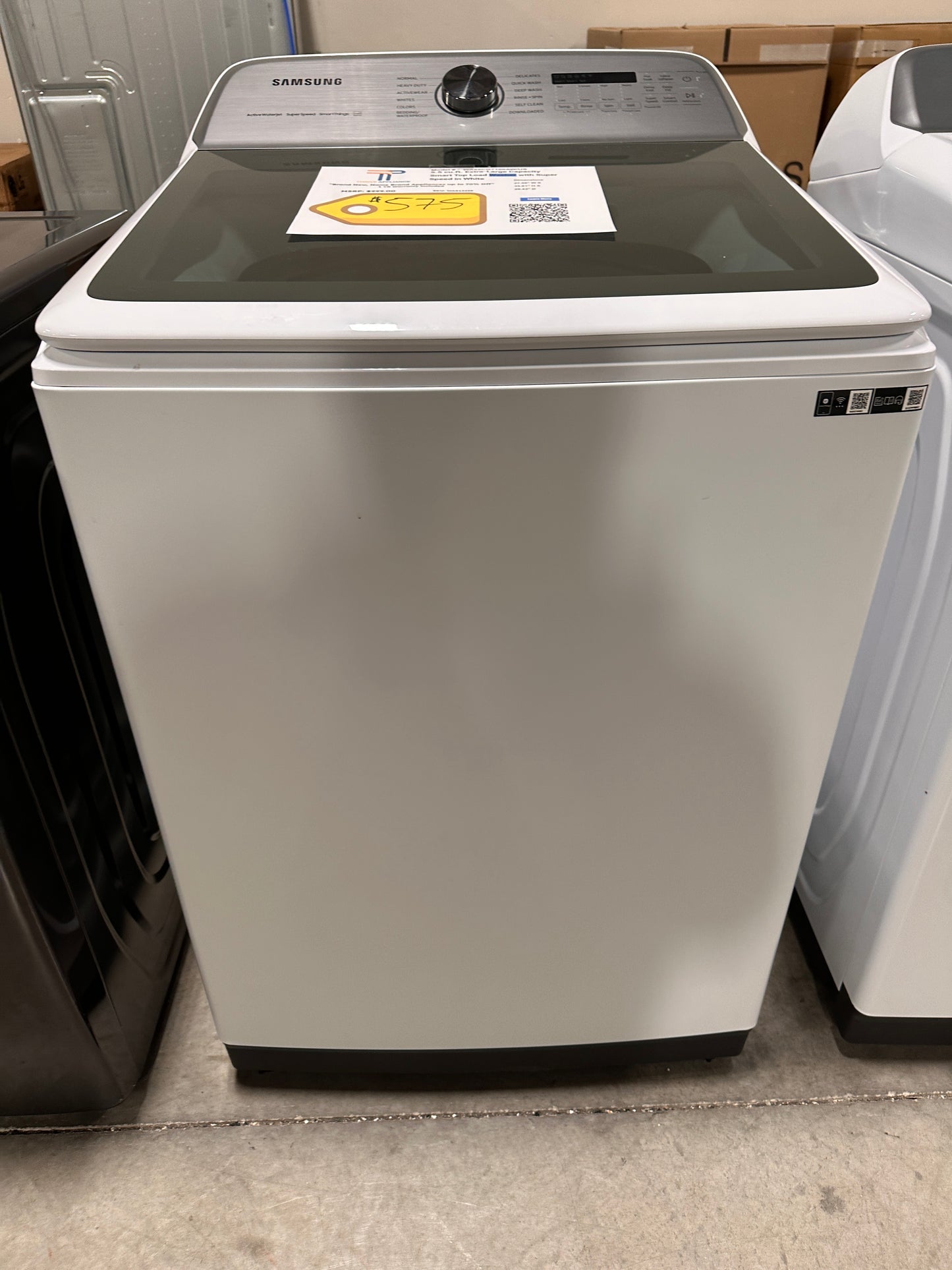 GREAT NEW SAMSUNG SMART TOP LOAD WASHER with SUPER SPEED WASH MODEL: WA55CG7100AWUS WAS13228