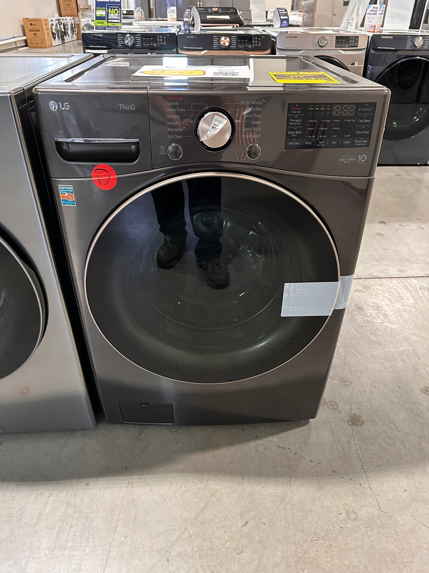 GREAT NEW LG BLACK STEEL STACKABLE WASHER MODEL: WM4000HBA WAS13265