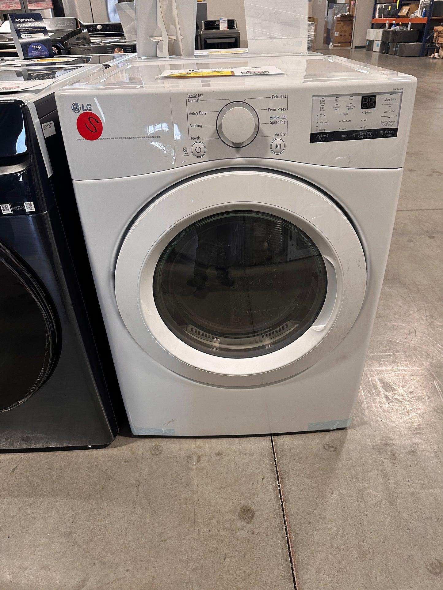 Stackable Electric Dryer with FlowSense - White MODEL: DLE3400W DRY12557