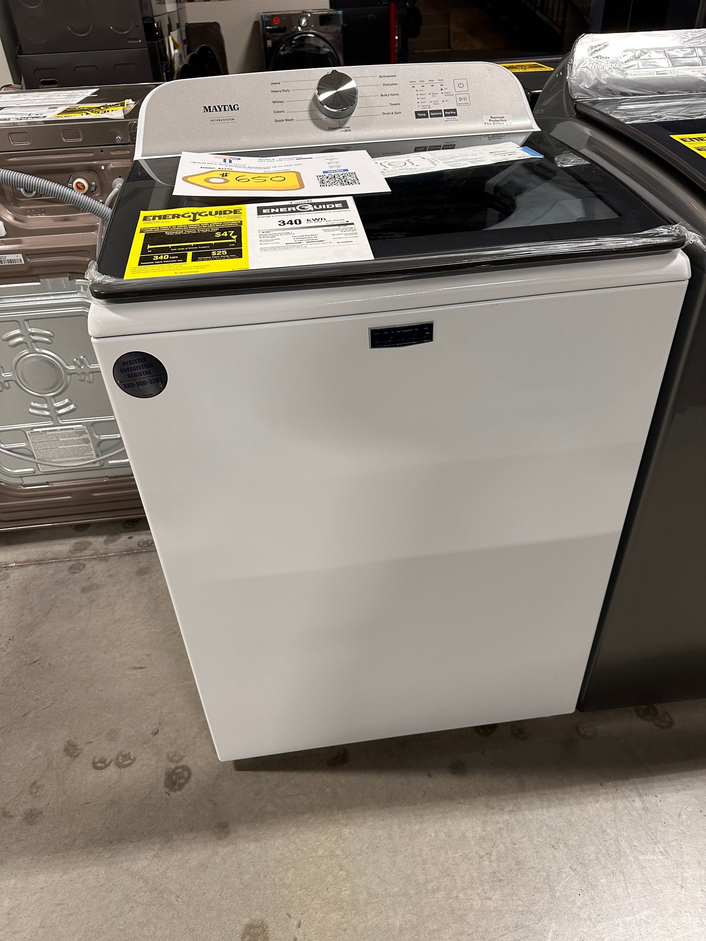 PET PRO SYSTEM MAYTAG TOP LOAD WASHER MODEL: MVW6500MW WAS13282