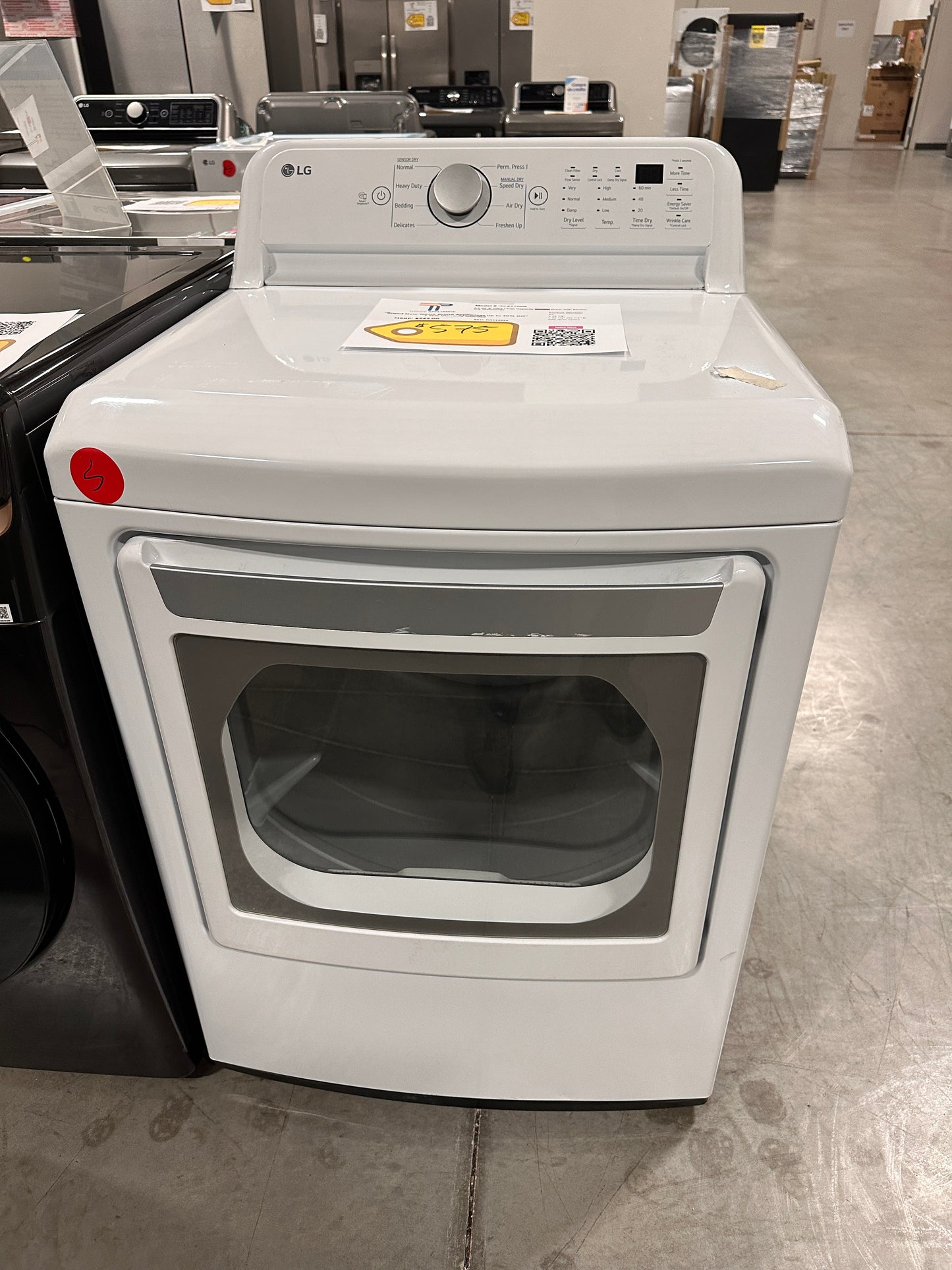 LG - 7.3 Cu. Ft. Electric Dryer with Sensor Dry - White MODEL: DLE7150W DRY12559
