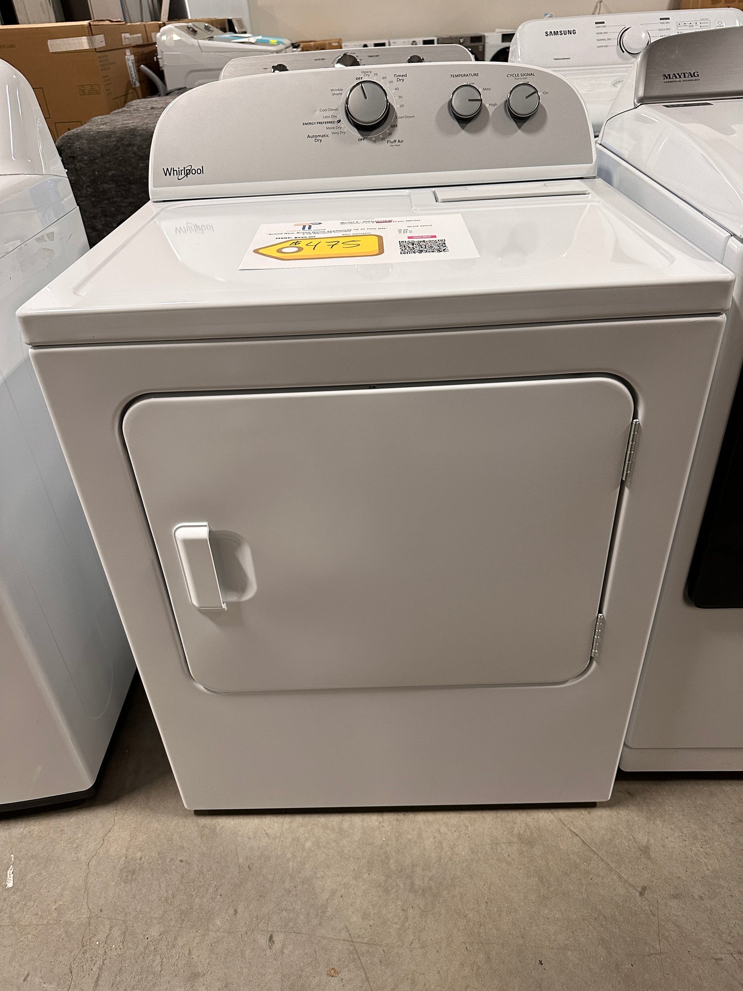 NEW WHIRLPOOL ELECTRIC DRYER MODEL: WED4815EW DRY12597