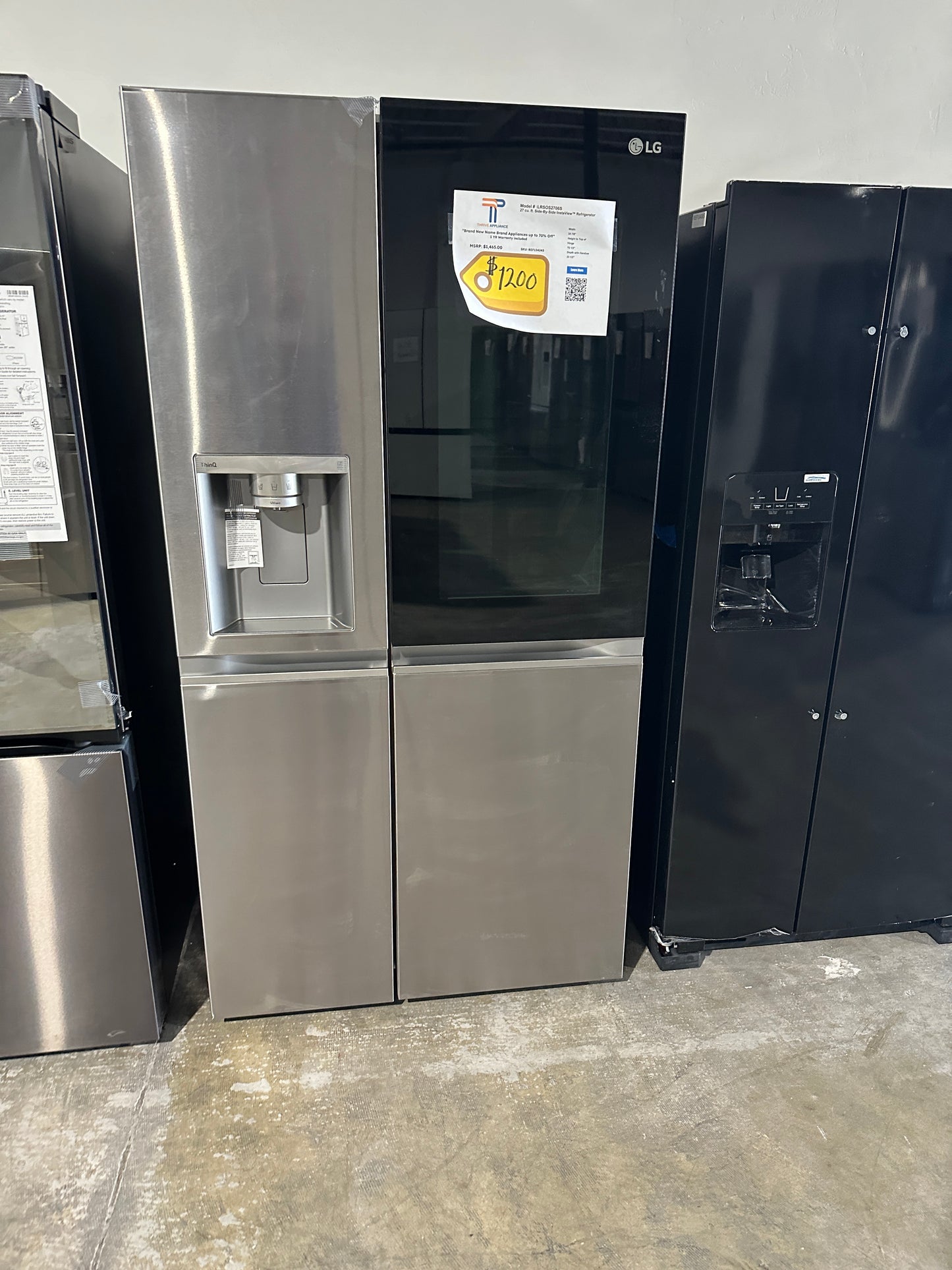 NEW LG SIDE-BY-SIDE SMART REFRIGERATOR MODEL: LRSOS2706S REF13424S