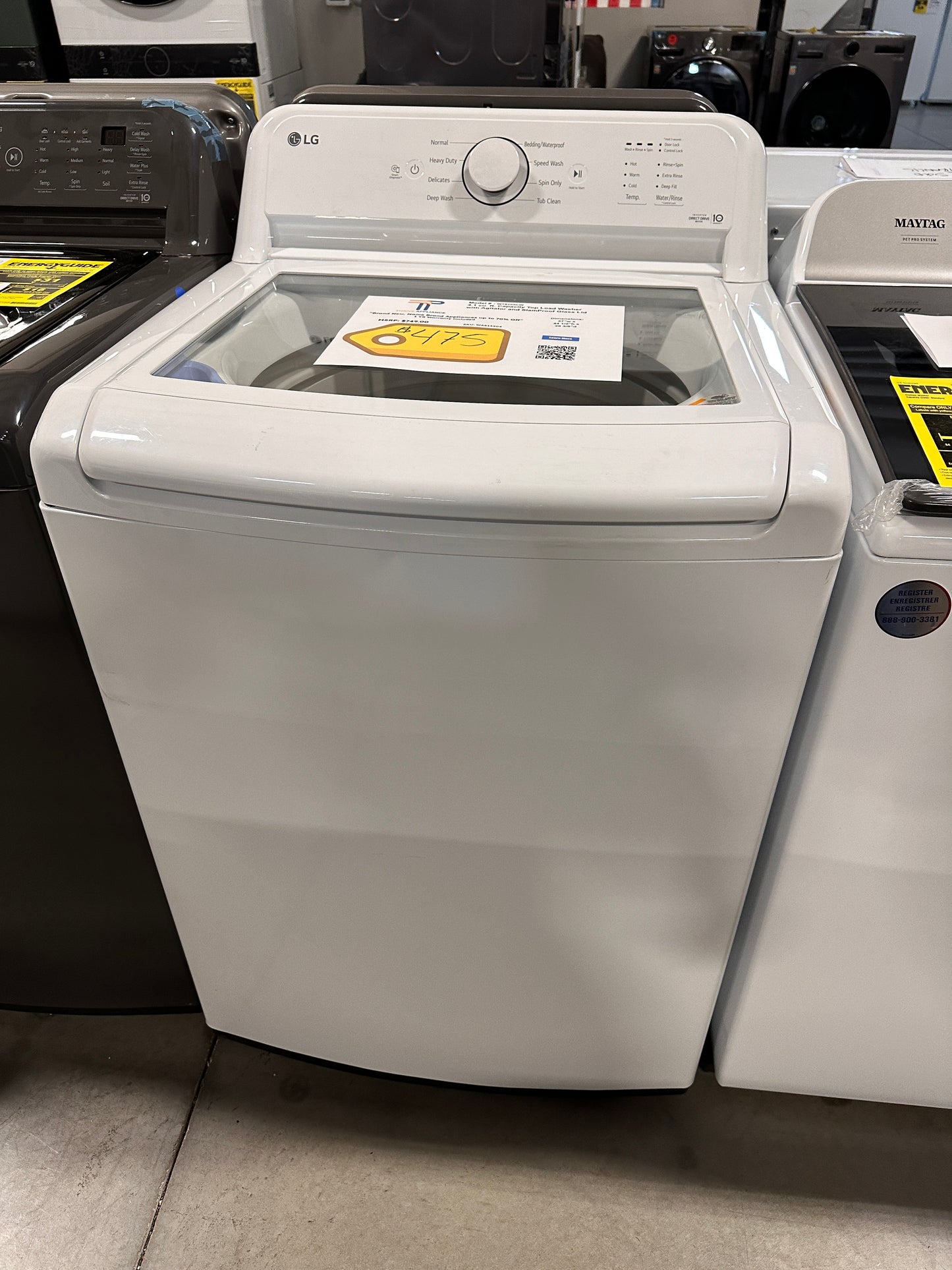 NEW LG TOP LOAD WASHER with SLAMPROOF LID MODEL: WT6105CW WAS13304