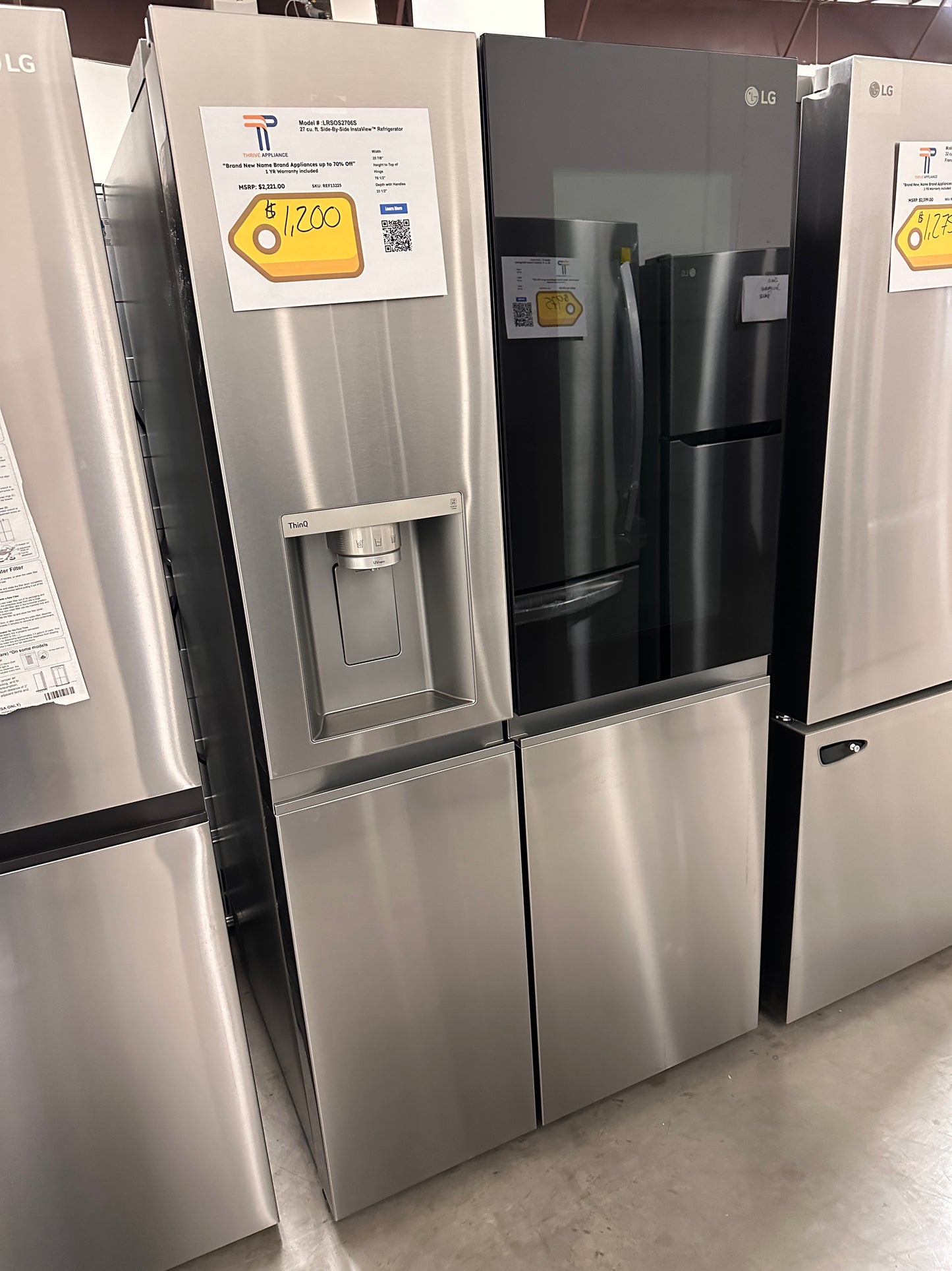 GORGEOUS NEW LG CRAFT ICE MAKING REFRIGERATOR MODEL: LRSOS2706S REF13225