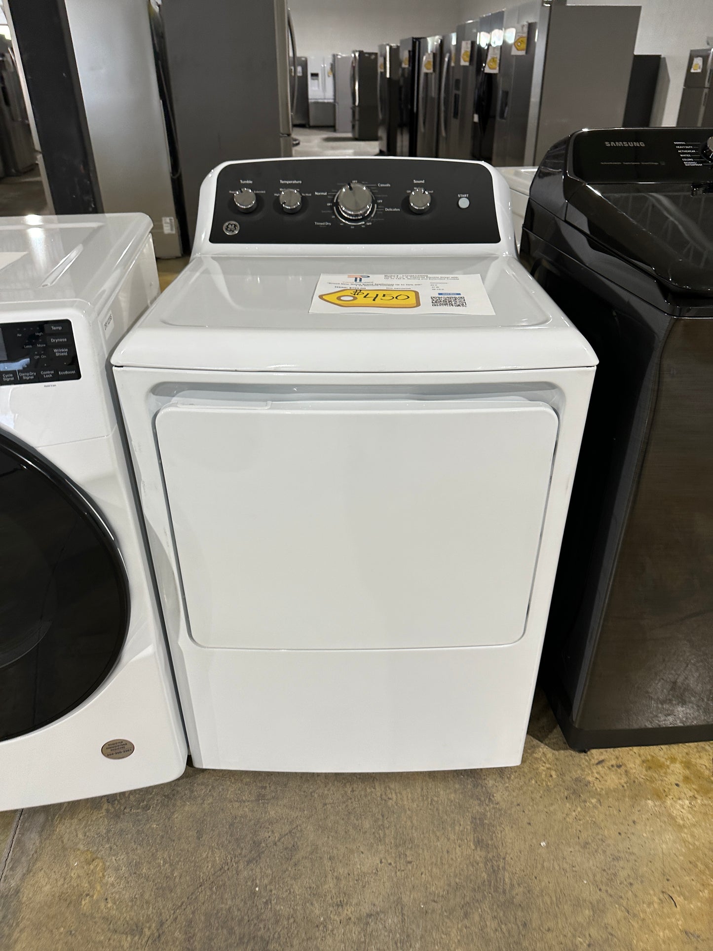 Electric Dryer with Long Venting up to 120 Ft. - White with Matte Black MODEL: GTD48EASWWB DRY12210S