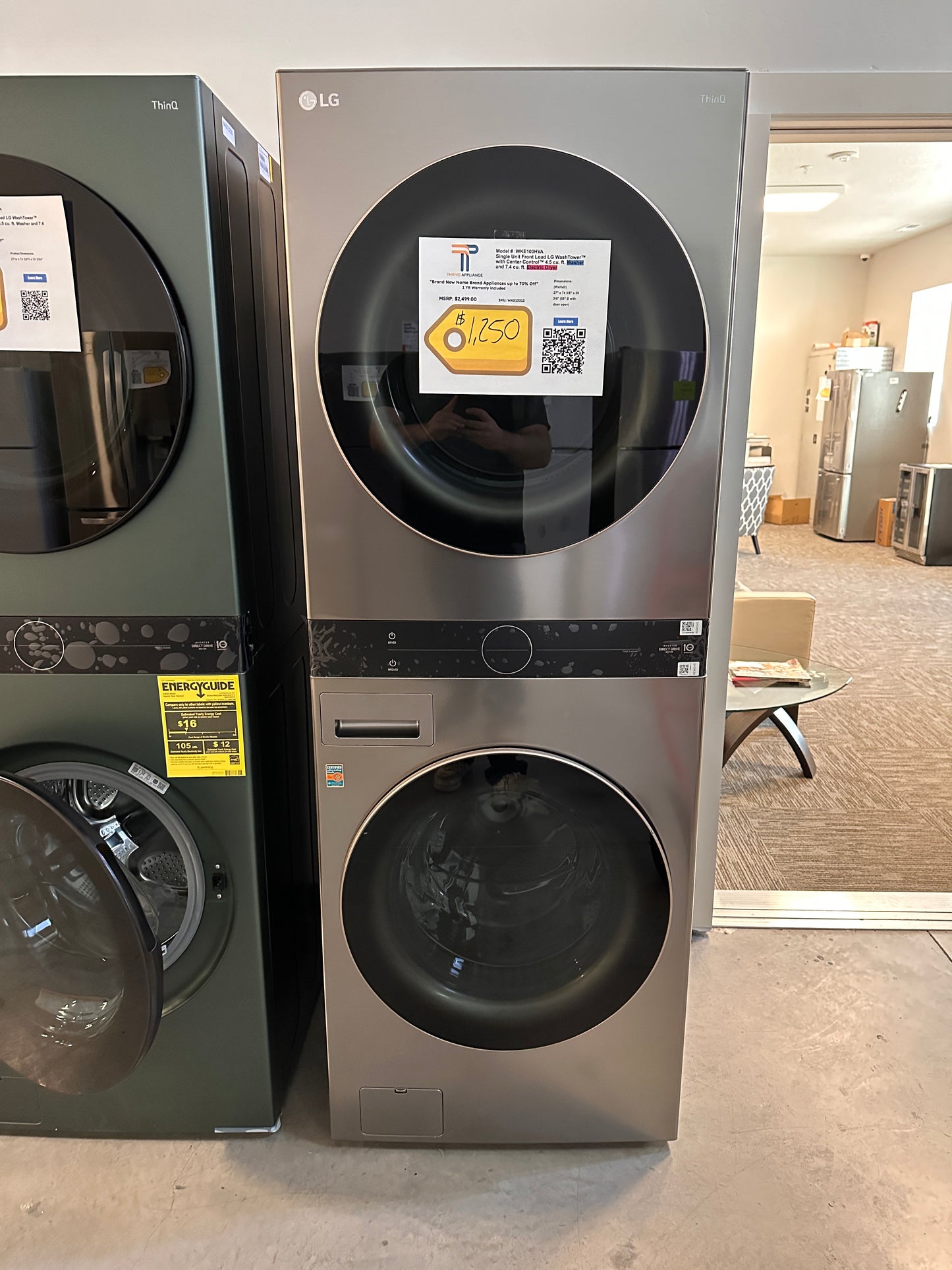 BRAND NEW LG WASHTOWER ELECTRIC DRYER STACKED LAUNDRY SET - MODEL: WKE100HVA WAS13312