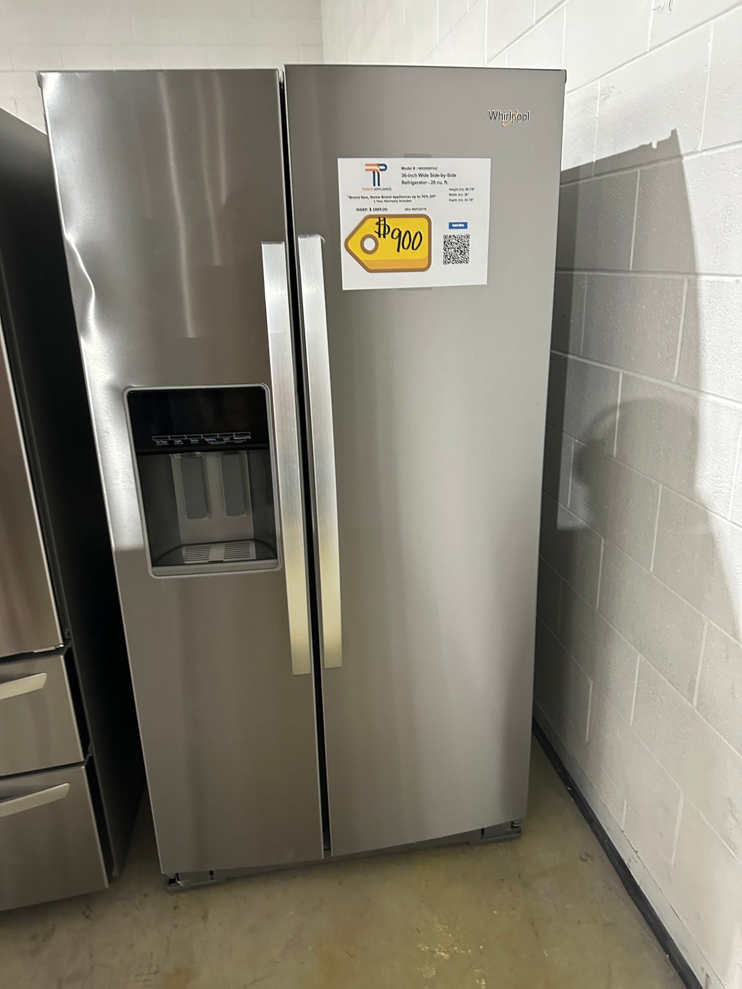 GORGEOUS NEW WHIRLPOOL SIDE BY SIDE REFRIGERATOR MODEL: WRS588FIHZ REF13577S