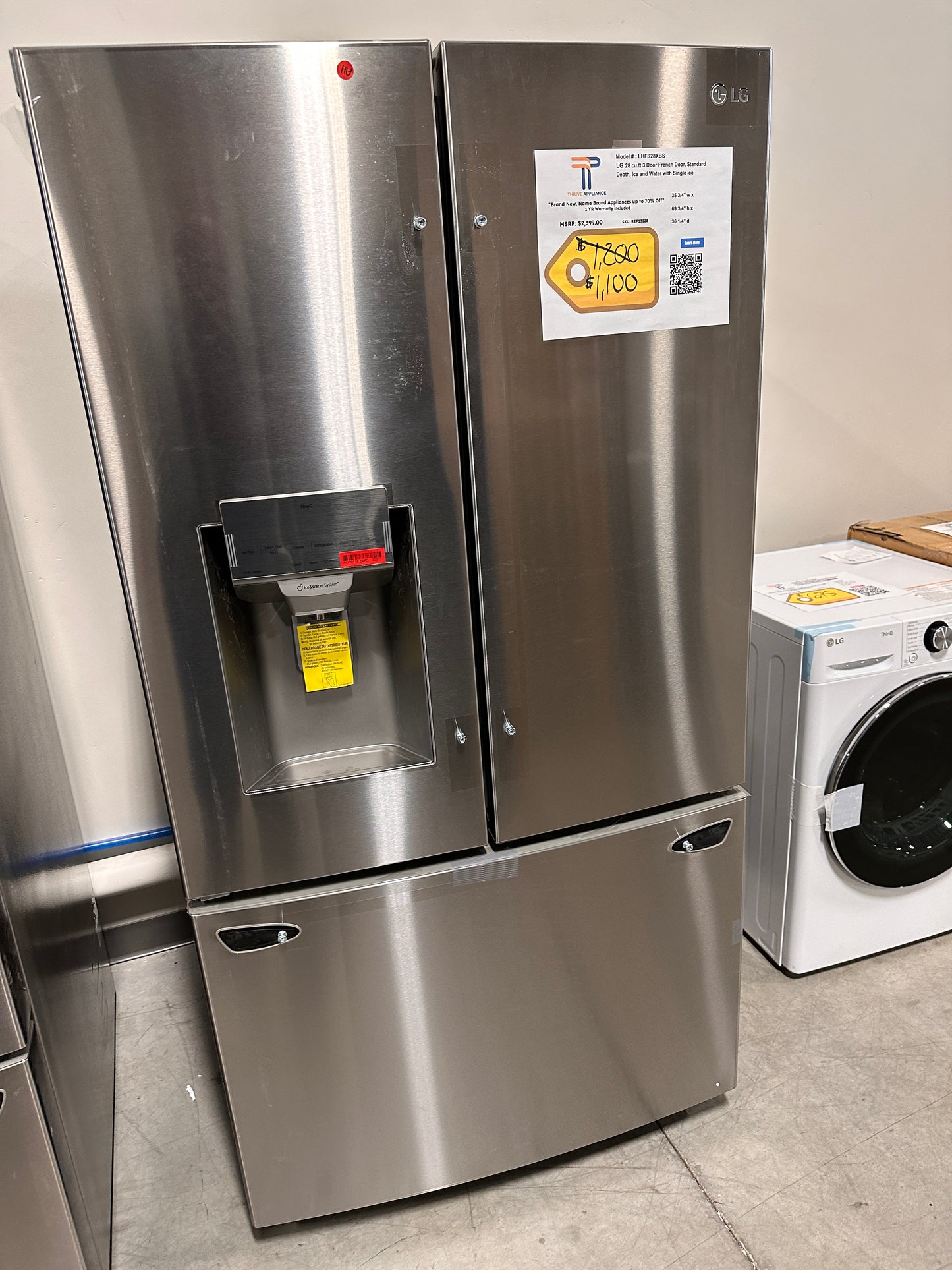FRENCH DOOR LG SMART REFRIGERATOR MODEL: LHFS28XBS REF13228