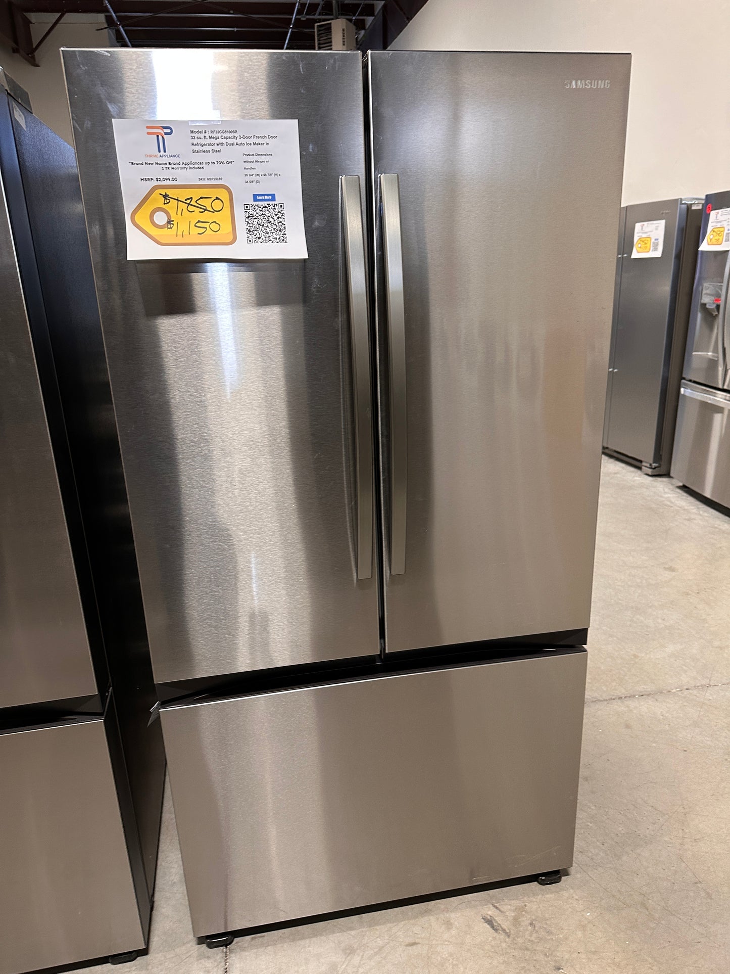 NEW SAMSUNG FRENCH DOOR SMART REFRIGERATOR MODEL:RF32CG5100sr REF13159