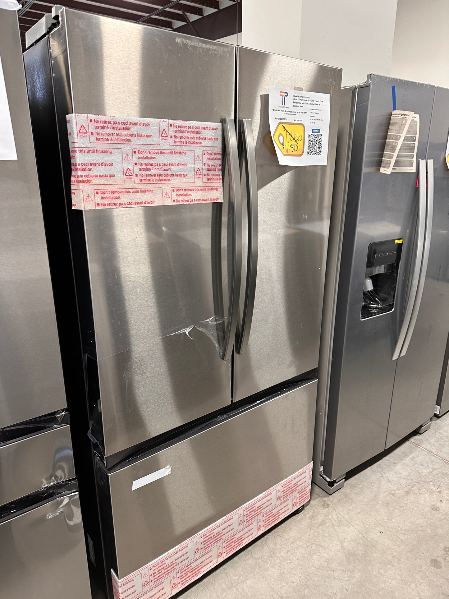 32 CU FT SMART REFRIGERATOR with DUAL AUTO ICE MAKER MODEL:RF32CG5100SR REF13154