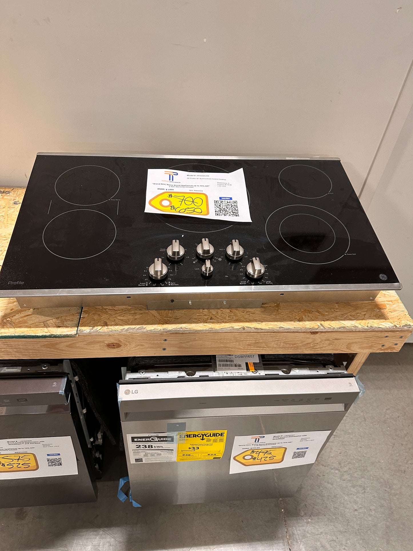 DISCOUNTED BRAND NEW 5 ELEMENT SMOOTH SURFACE GE PROFILE ELECTRIC COOKTOP - RAG11618 - PP7036SJSS