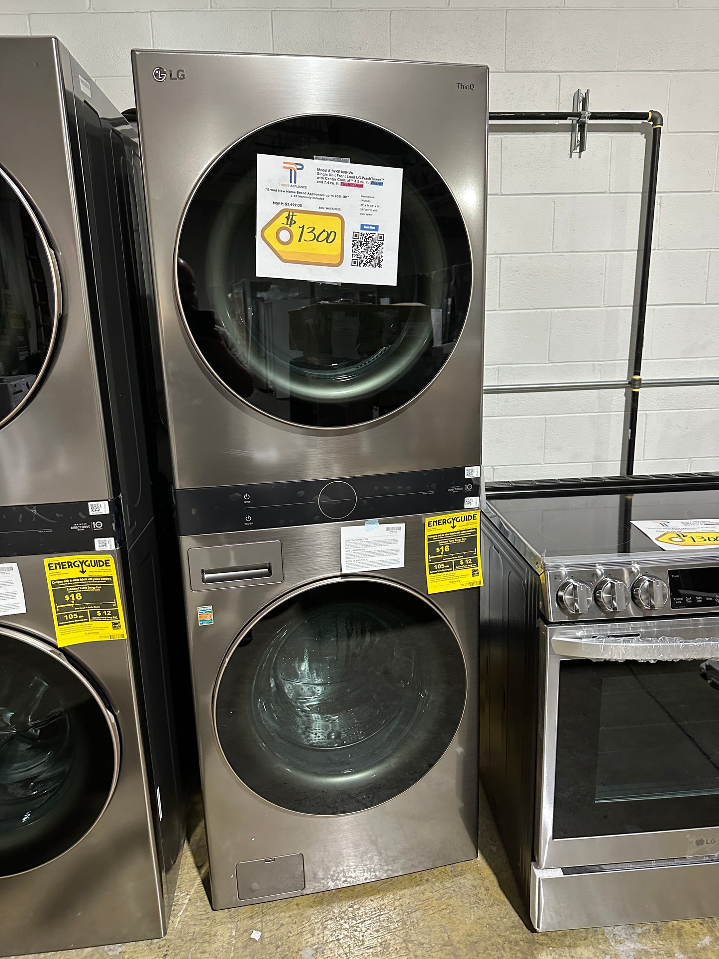 GORGEOUS NEW LG SMART STACKED WASHTOWER MODEL: WKE100HVA WAS12152S