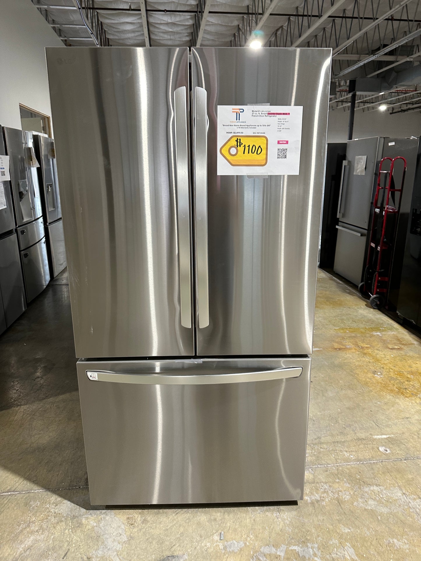 NEW LG COUNTER-DEPTH MAX FRENCH DOOR REFRIGERATOR MODEL: LRFLC2706S REF12668S