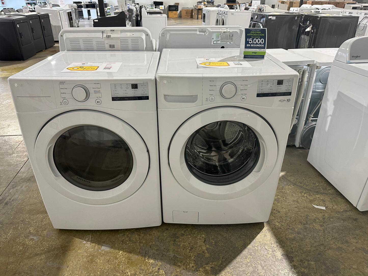 GREAT NEW STACKABLE LG LAUNDRY SET WAS12176S DRY12001S