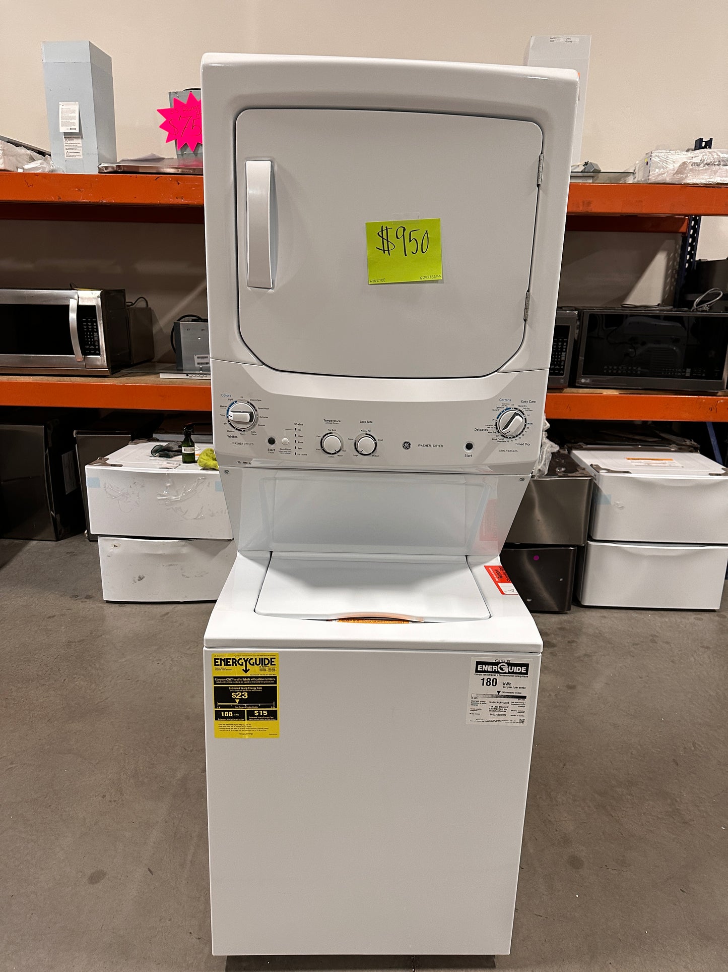 NEW GE TOP LOAD WASHER GAS DRYER LAUNDRY CENTER - WAS12788