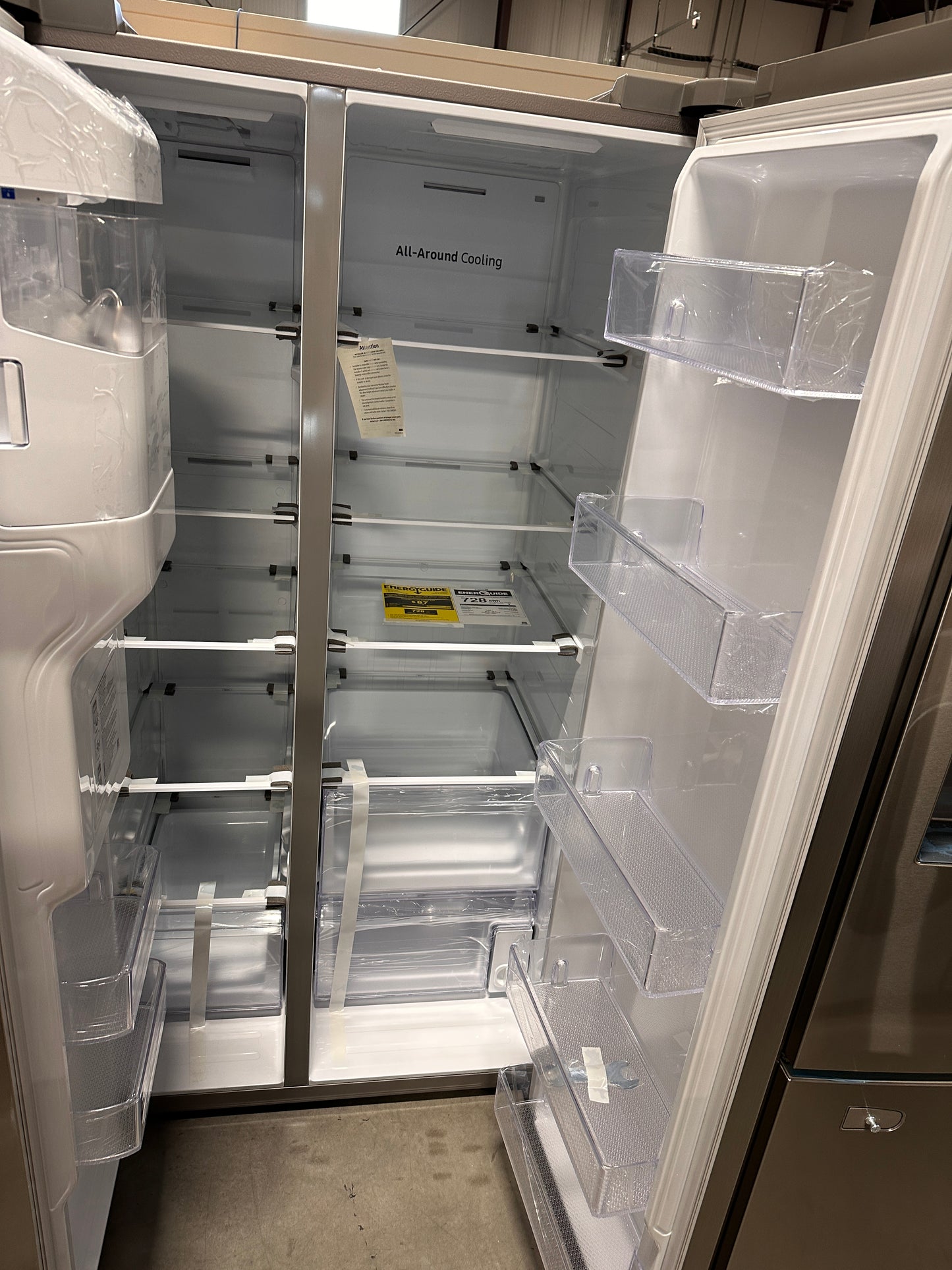 NEW SIDE-BY-SIDE SAMSUNG STAINLESS STEEL REFRIGERATOR - REF12648 RS27T5200SR