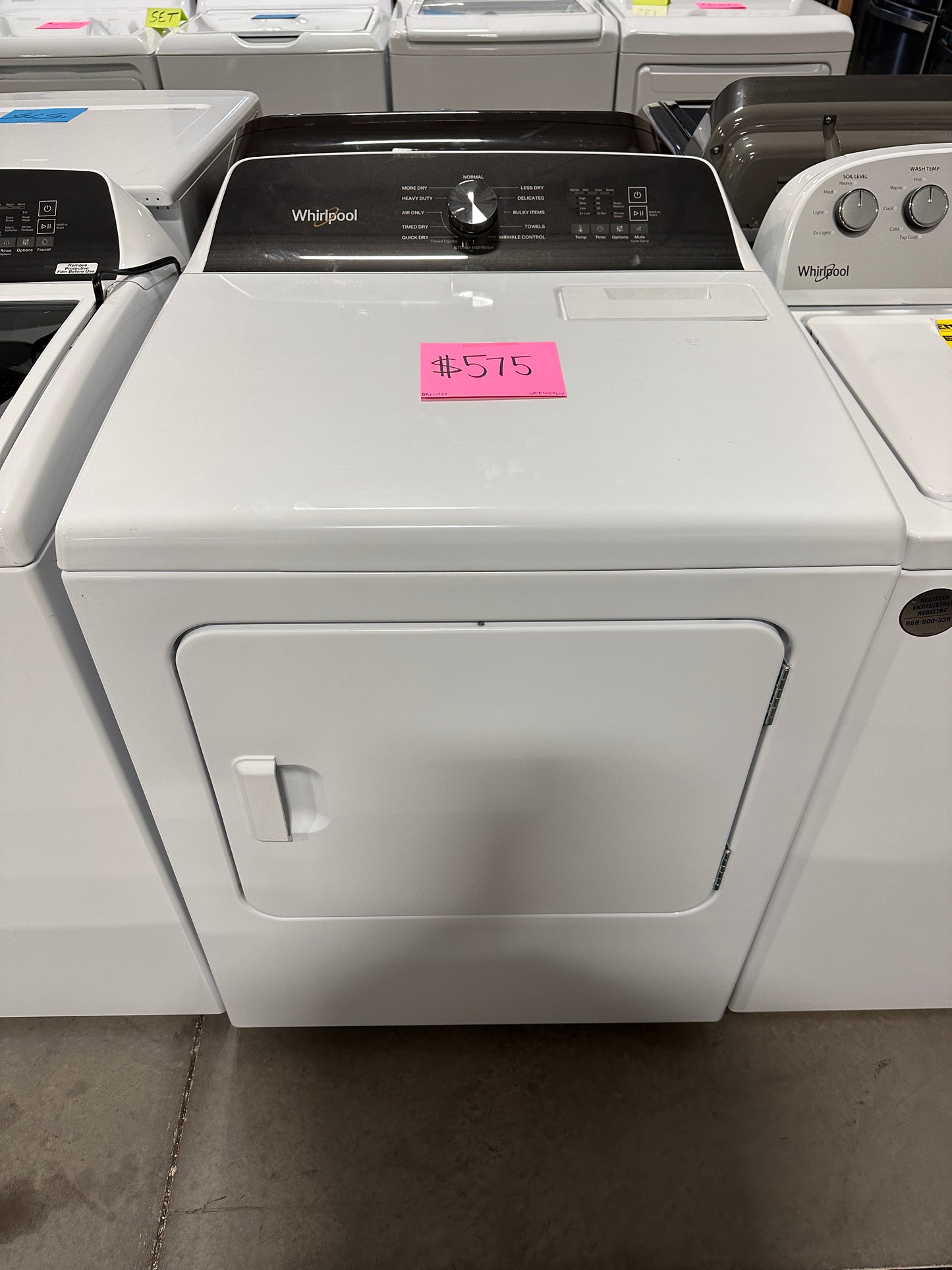 NEW WHIRLPOOL ELECTRIC DRYER - DRY12289 WED5050LW