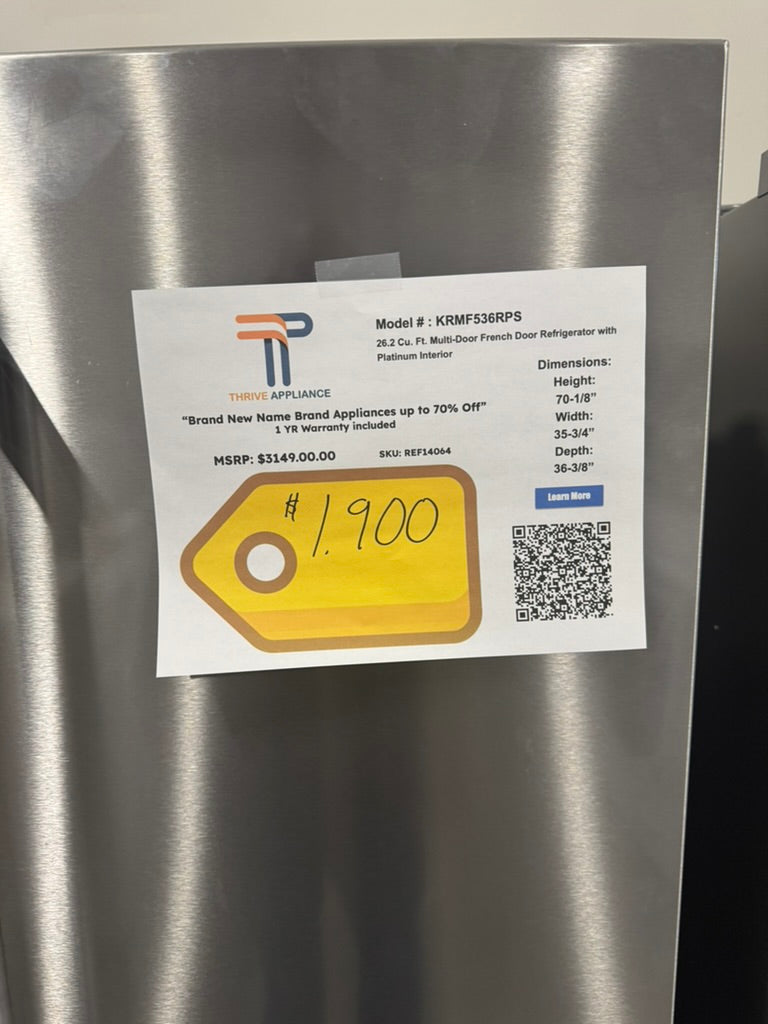 KitchenAid 26.2 cu. ft. Standard Depth French Door Refrigerator in Fingerprint Resistant Stainless Steel with Platinum Interior