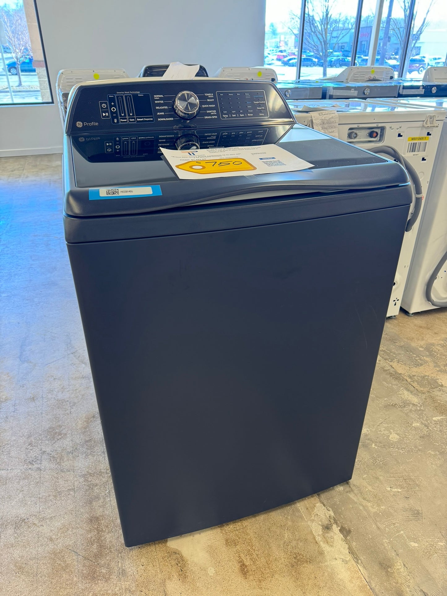SAPPHIRE BLUE GE PROFILE TOP LOAD WASHER MODEL: PTW900BPTRS  WAS10029R