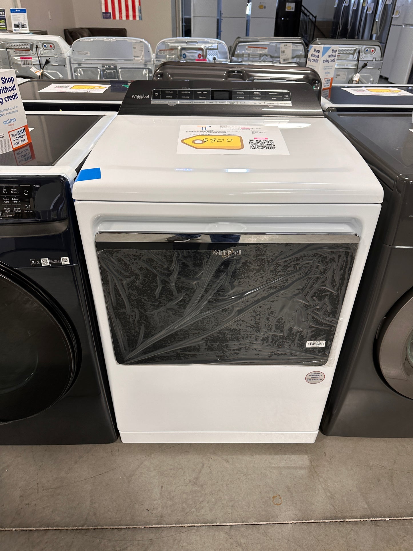 GREAT NEW WHIRLPOOL SMART ELECTRIC DRYER MODEL: WED8127LW DRY12651
