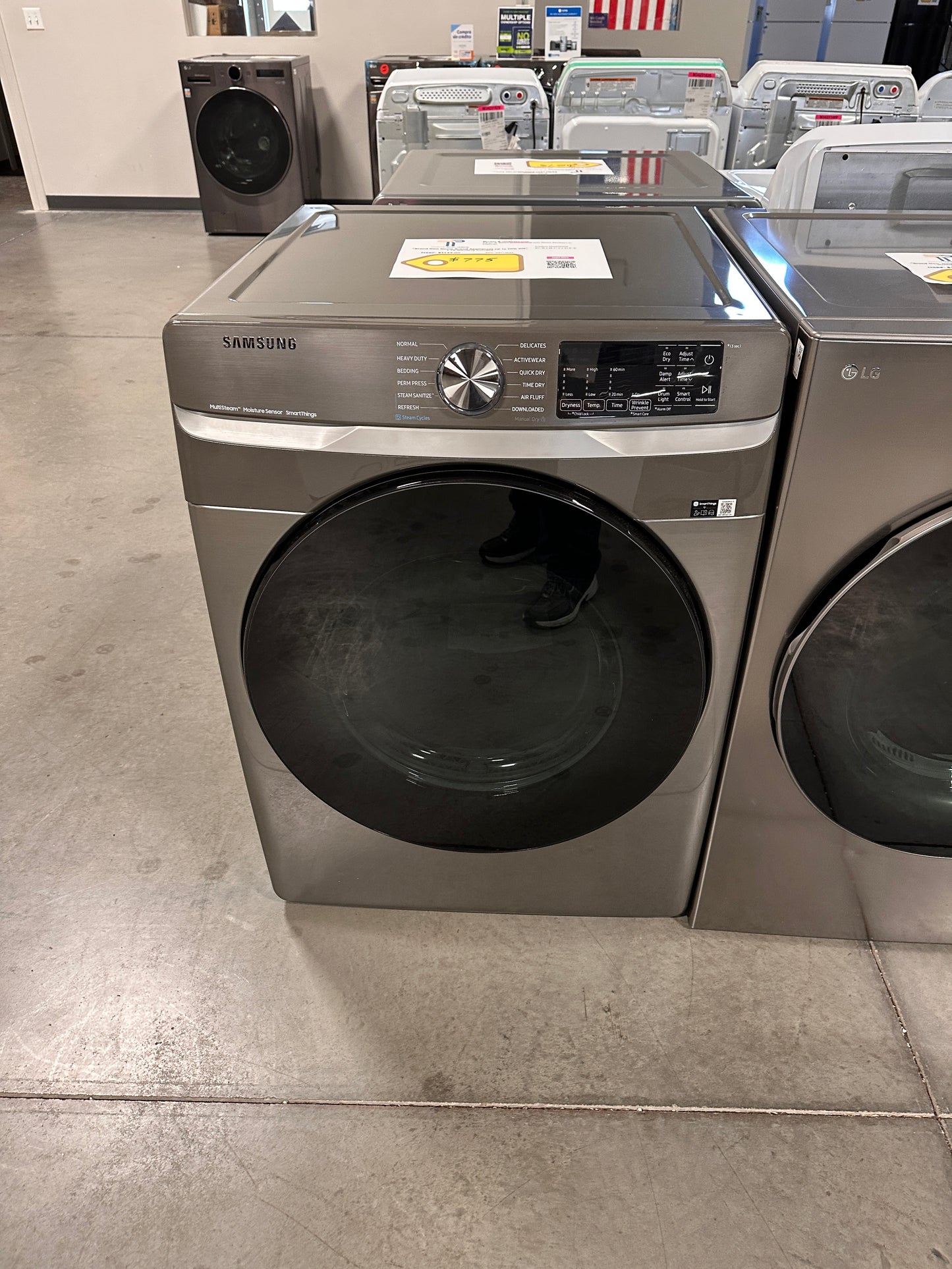 GREAT NEW SAMSUNG STACKABLE SMART ELECTRIC DRYER MODEL: DVE45B6300P DRY12646