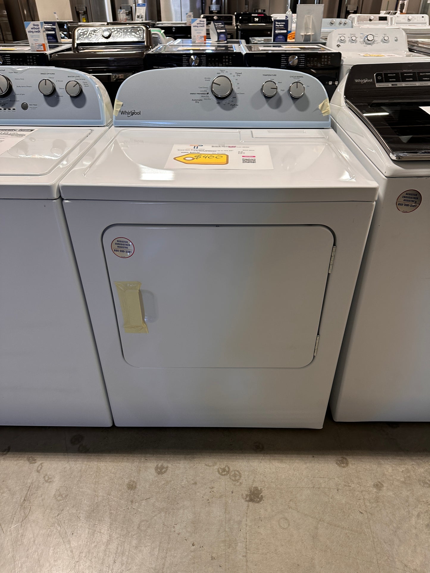 NEW WHIRLPOOL ELECTRIC DRYER MODEL: WED4815EW DRY12652