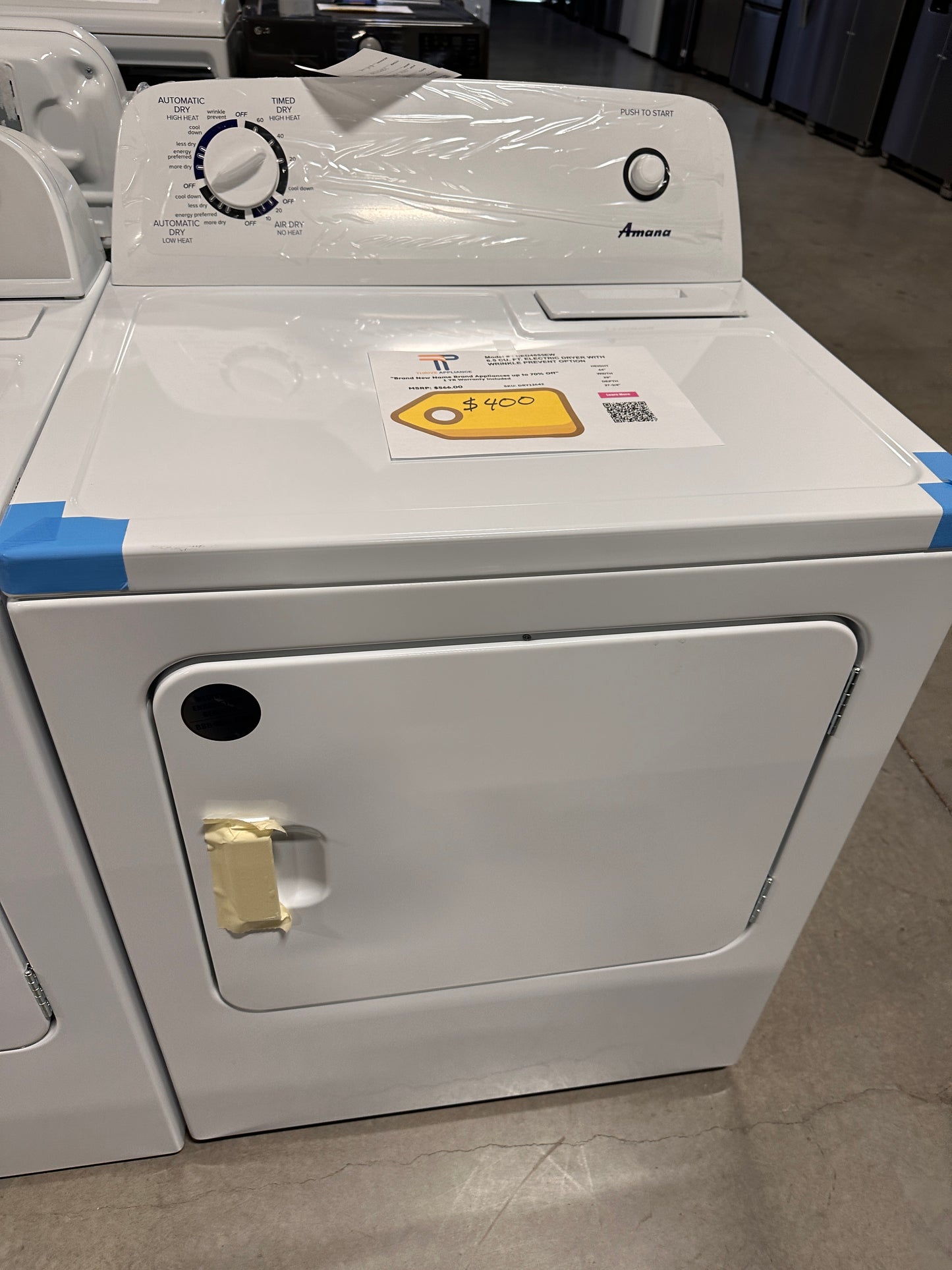 GREAT NEW AMANA ELECTRIC DRYER MODEL: NED4655EW DRY12642