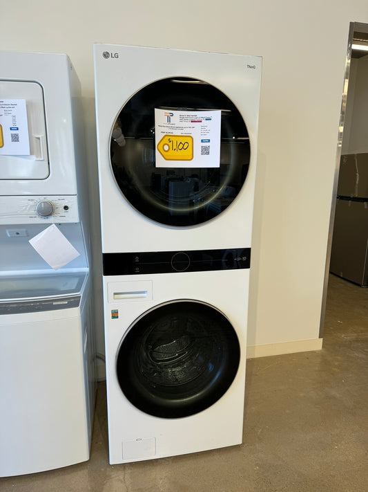 GREAT NEW SMART LG WASHTOWER - ELECTRIC DRYER LAUNDRY SET - MODEL: WKE100HWA  WAS10024R