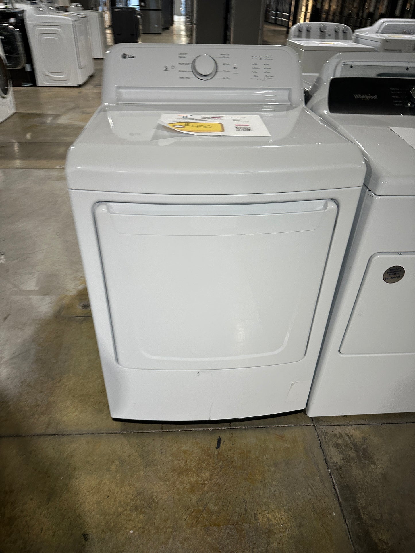 LG - 7.3 Cu. Ft. Electric Dryer with Sensor Dry - White MODEL: DLE6100W DRY12185S