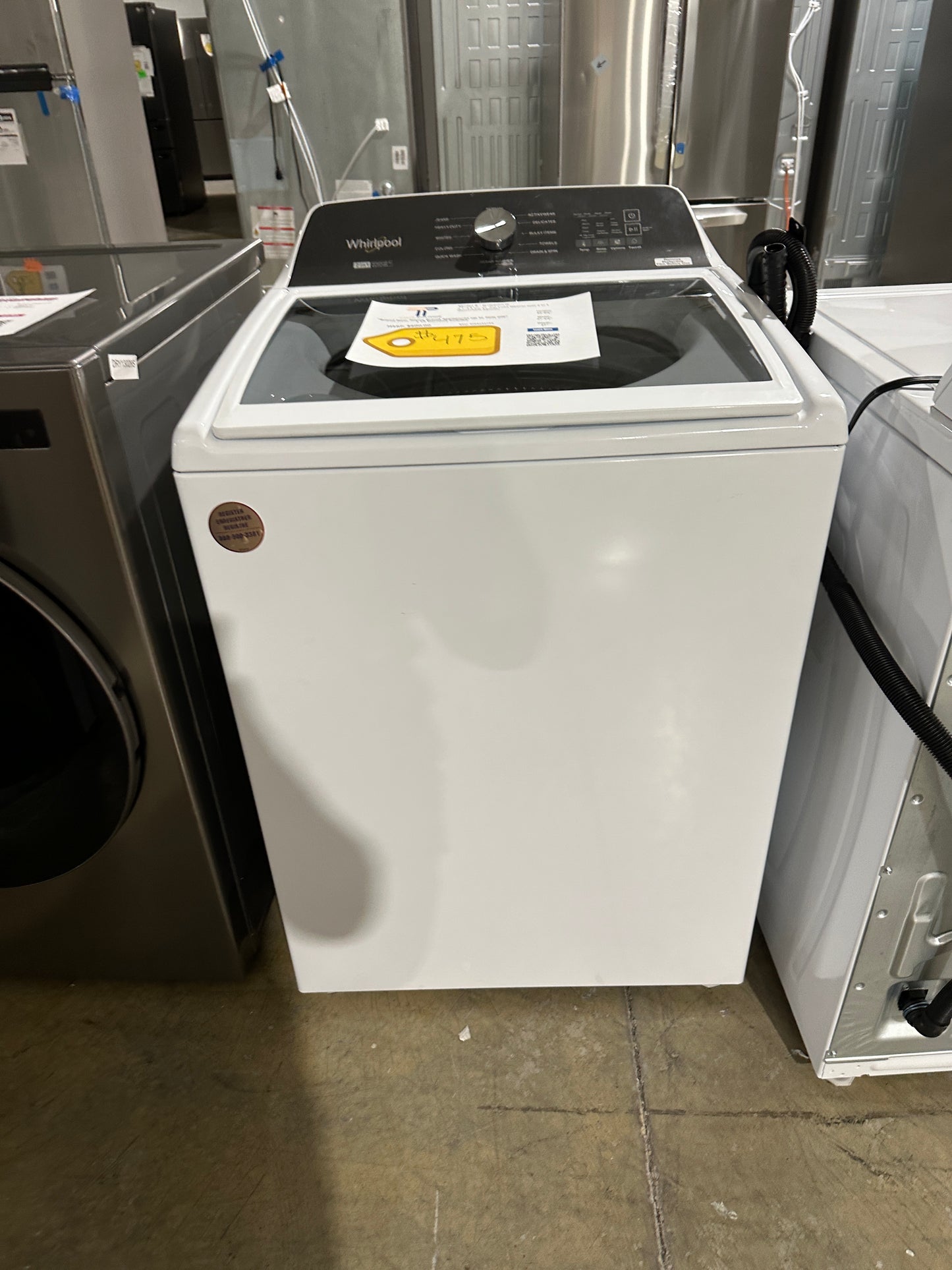 GREAT NEW WHIRLPOOL TOP LOAD WASHING MACHINE MODEL: WTW5057LW WAS12374S