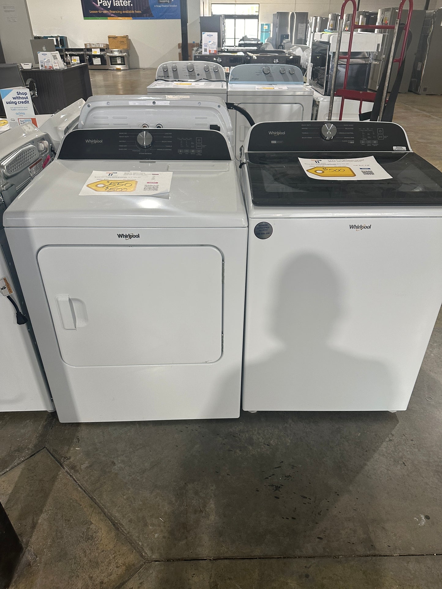 BRAND NEW WHIRLPOOL LAUNDRY SET TOP LOAD WASHER ELECTRIC DRYER WAS12250S DRY10044RS