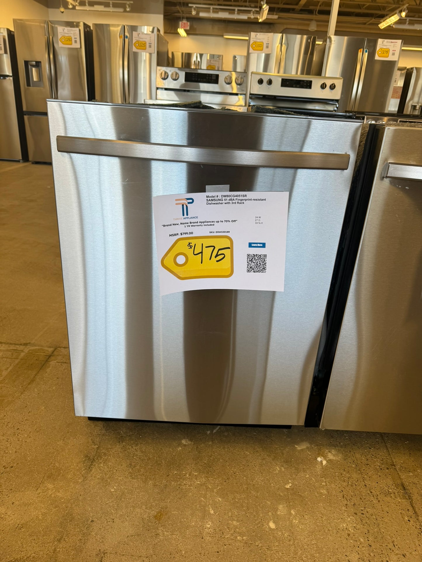 BRAND NEW SAMSUNG STAINLESS STEEL DISHWASHER MODEL: DW80CG4051SR DSW10018R