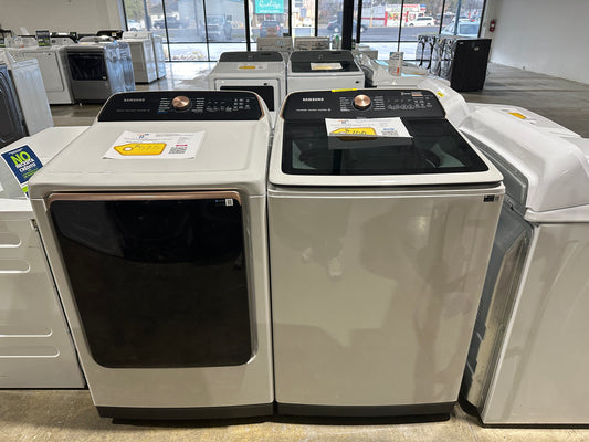 GORGEOUS NEW SAMSUNG LAUNDRY SET TOP LOAD ELECTRIC WAS12162S DRY13016S