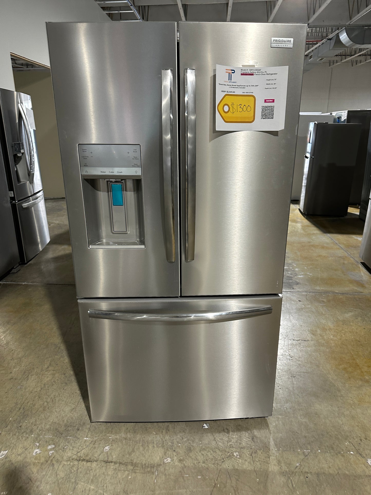 GORGEOUS BRAND NEW FRIGIDAIRE GALLERY REFRIGERATOR Model: GRFC2353AF REF13759S