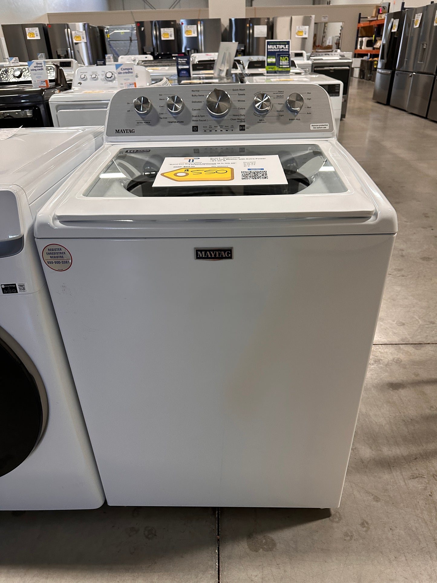 GORGEOUS NEW TOP LOAD WASHER MODEL: MVW5435PW WAS13373