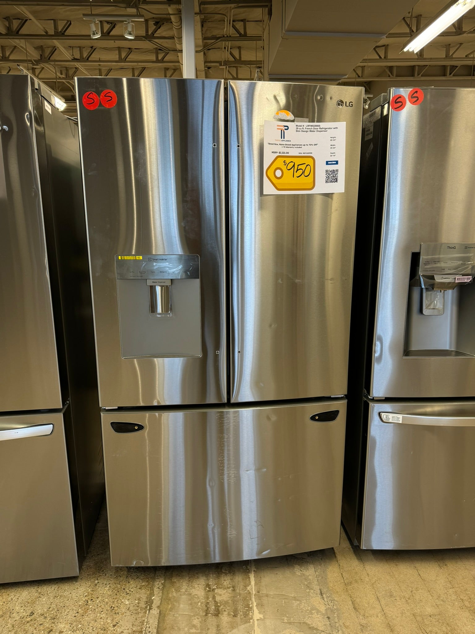 GORGEOUS BRAND NEW LG FRENCH DOOR SMART REFRIGERATOR MODEL: LRFWS2906S ...