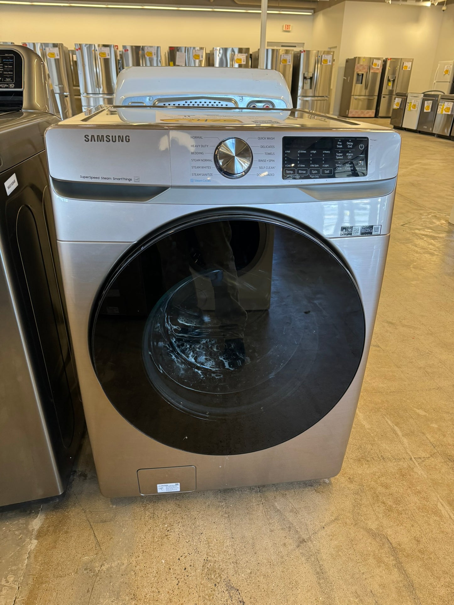 STACKABLE SMART SAMSUNG SUPER SPEED WASH CYCLE WASHER MODEL: WF45B6300AC WAS10087R