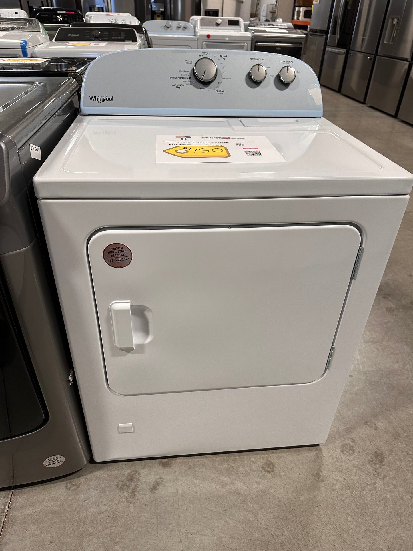 GREAT NEW WHIRLPOOL 14-CYCLE ELECTRIC DRYER MODEL: WED4815EW DRY12674