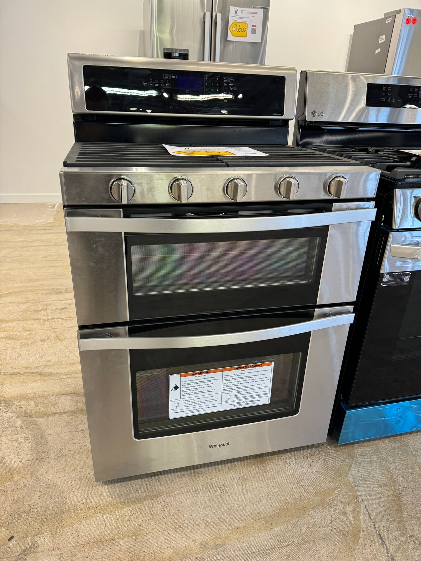 DOUBLE OVEN GAS WHIRLPOOL RANGE MODEL: WGG745S0FS RAG10018R