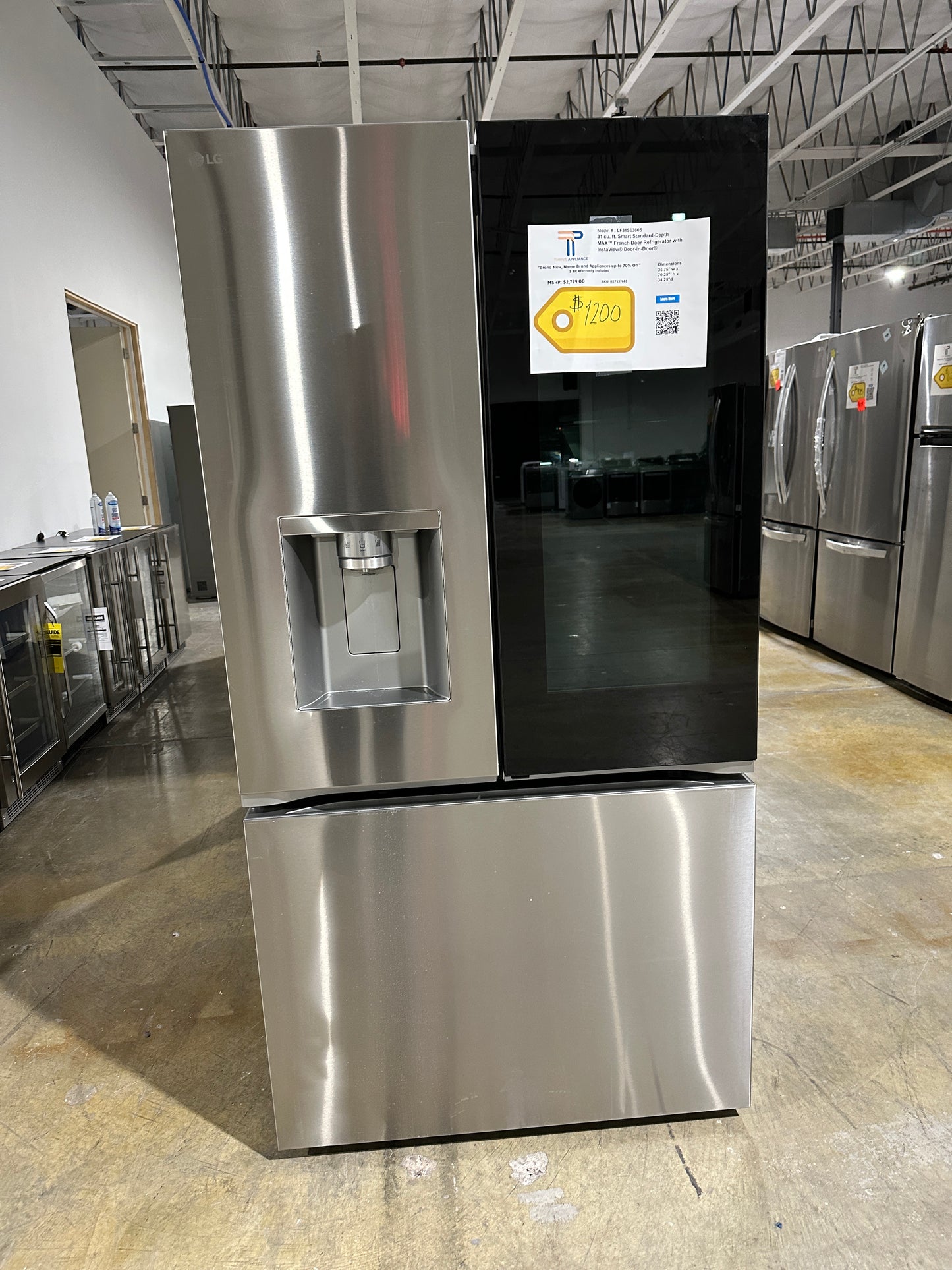 NEW INSTAVIEW DOOR LG STANDARD DEPTH MAX REFRIGERATOR MODEL: LF31S6360S REF13768S