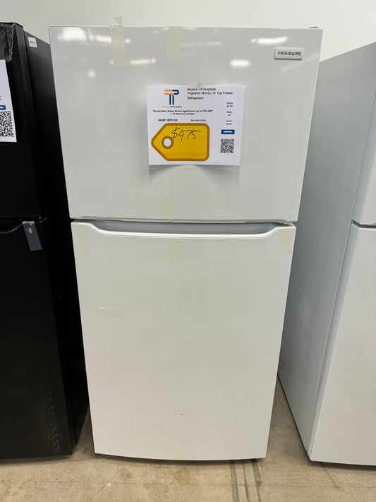 BRAND NEW FRIGIDAIRE TOP FREEZER REFRIGERATOR in WHITE MODEL: FFTR1835VW REF10121R