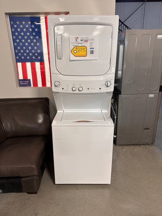 GREAT NEW GE TOP LOAD WASHER WITH ELECTRIC DRYER LAUNDRY CENTER MODEL: GUD27ESSMWW WAS13367