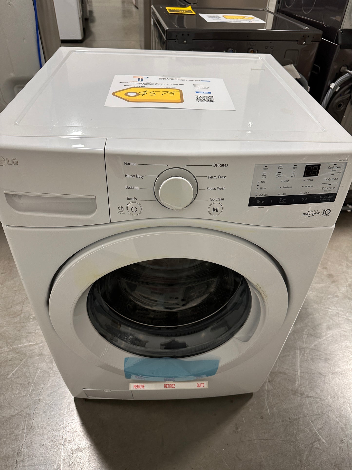 GREAT NEW LG WASHER with 6MOTION TECHNOLOGY MODEL: WM3400CW WAS13421