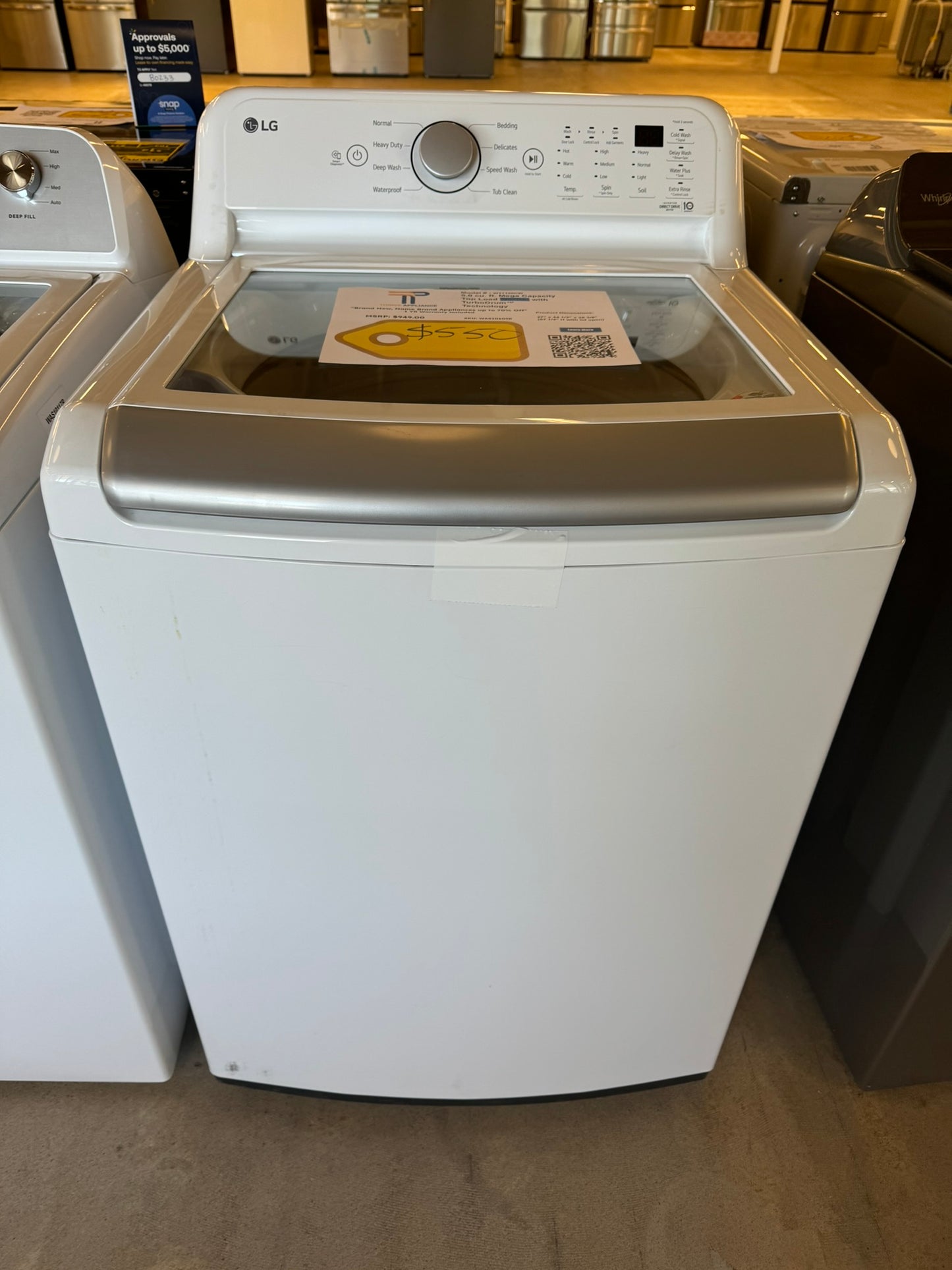 NEW TOP LOAD WASHER with 6MOTION TECHNOLOGY MODEL: WT7150CW WAS10109R