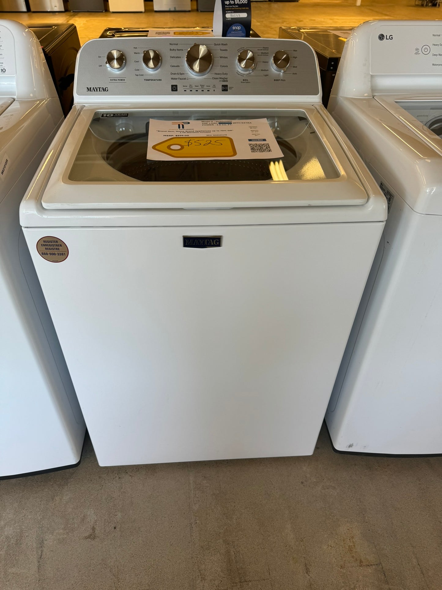 BEAUTIFUL BRAND NEW TOP LOAD WASHING MACHINE MODEL: MVW5430MW WAS10117R