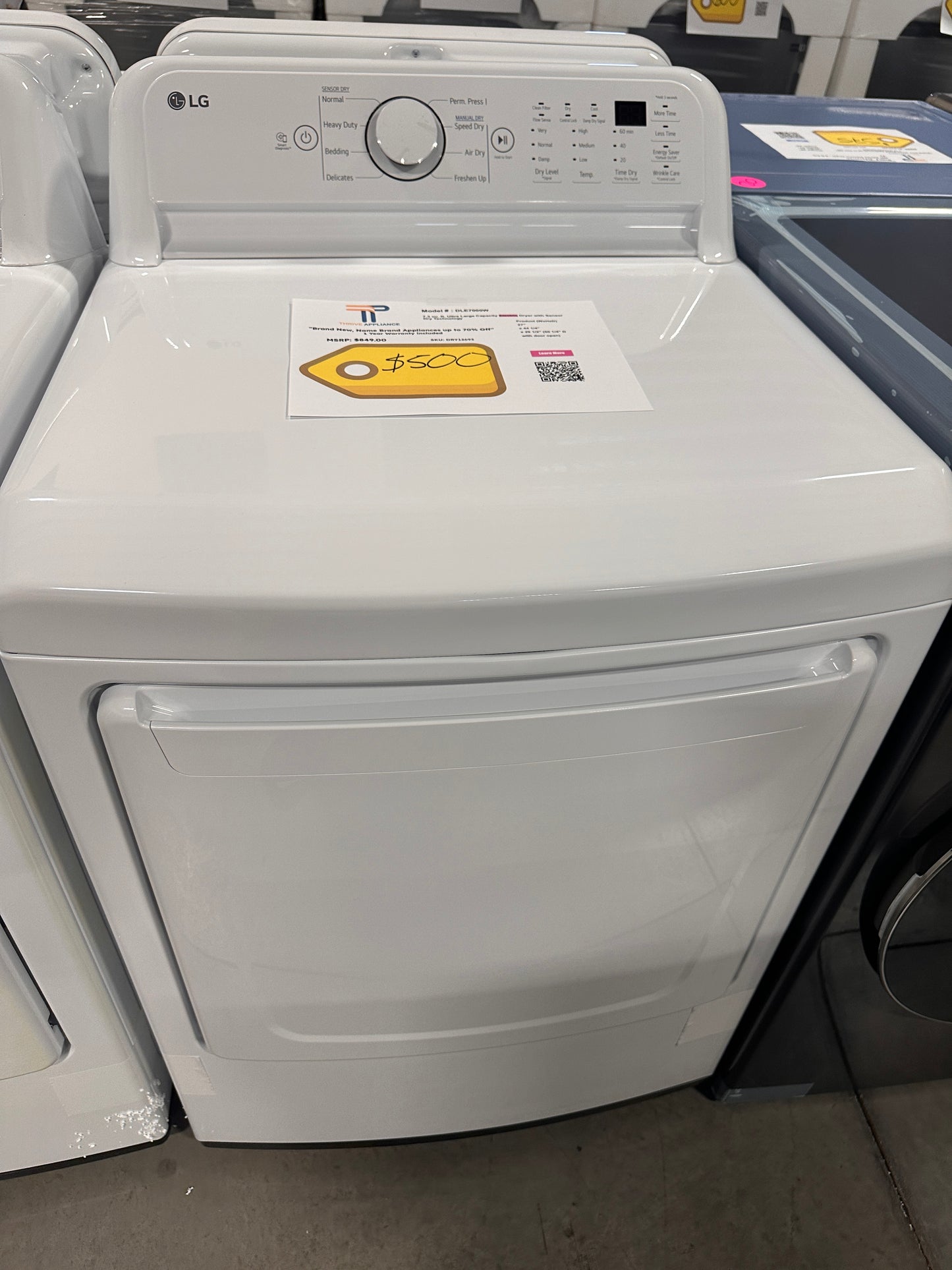 GREAT NEW LG ELECTRIC DRYER MODEL: DLE7000W DRY12693