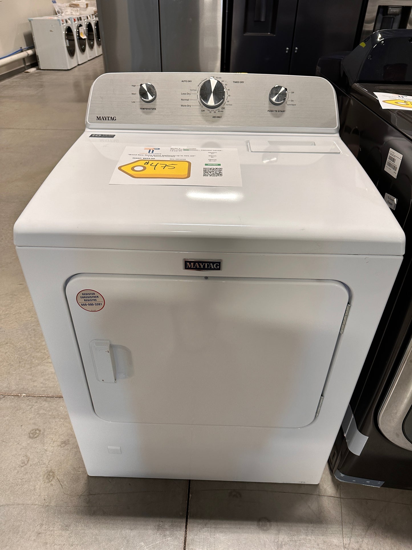 BRAND NEW MAYTAG GAS DRYER MODEL: MGD4500MW DRY12724